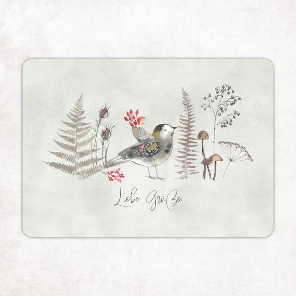 Acufactum Postcard Bird Ride "Best Wishes"