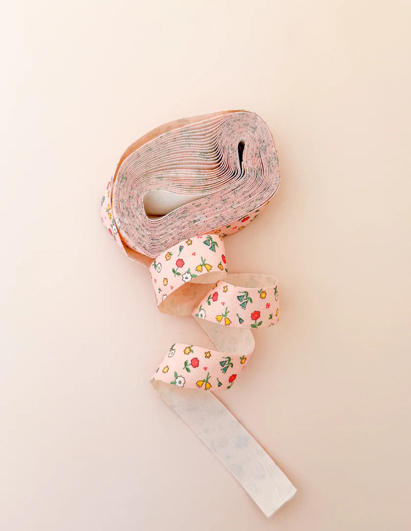 5yd Cotton Ribbon- Pink Floral, by Sewing Illustration
