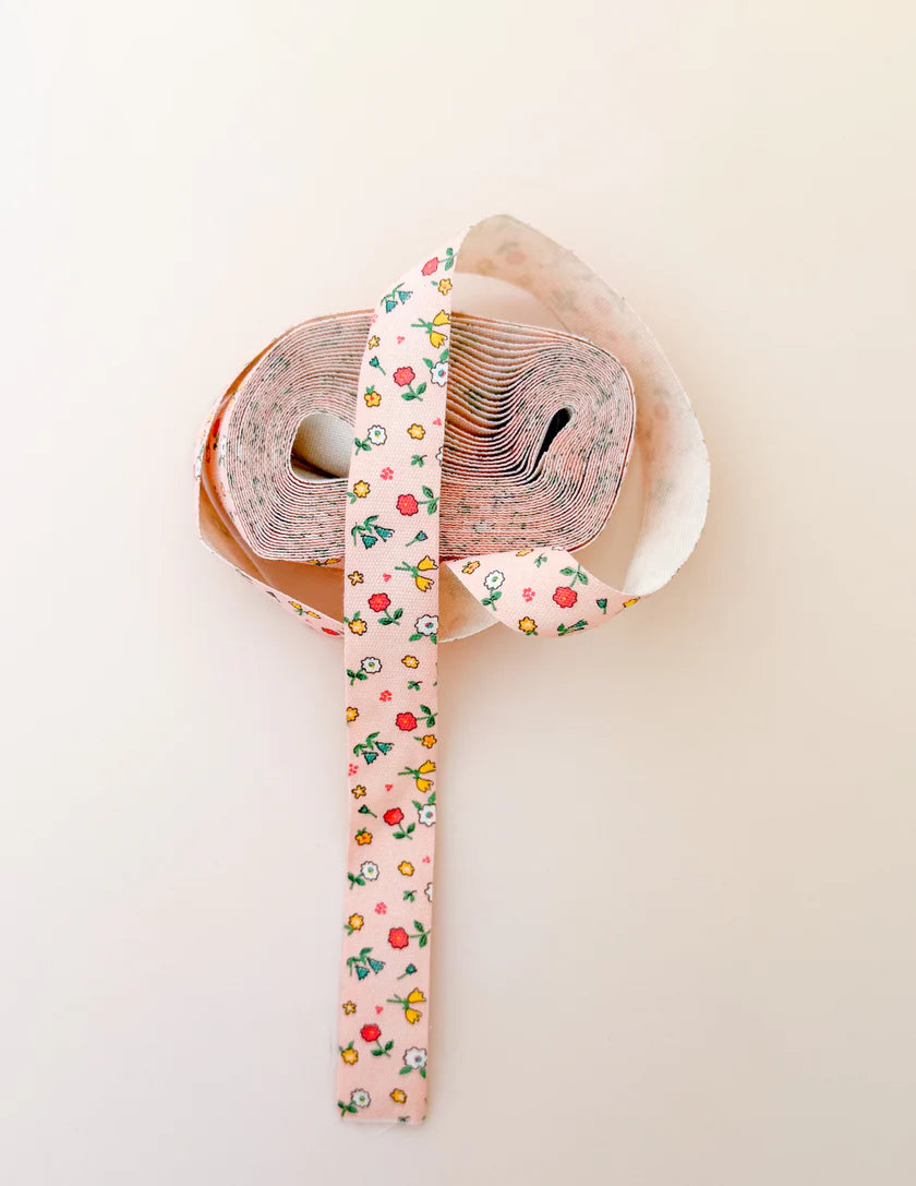 5yd Cotton Ribbon- Pink Floral, by Sewing Illustration
