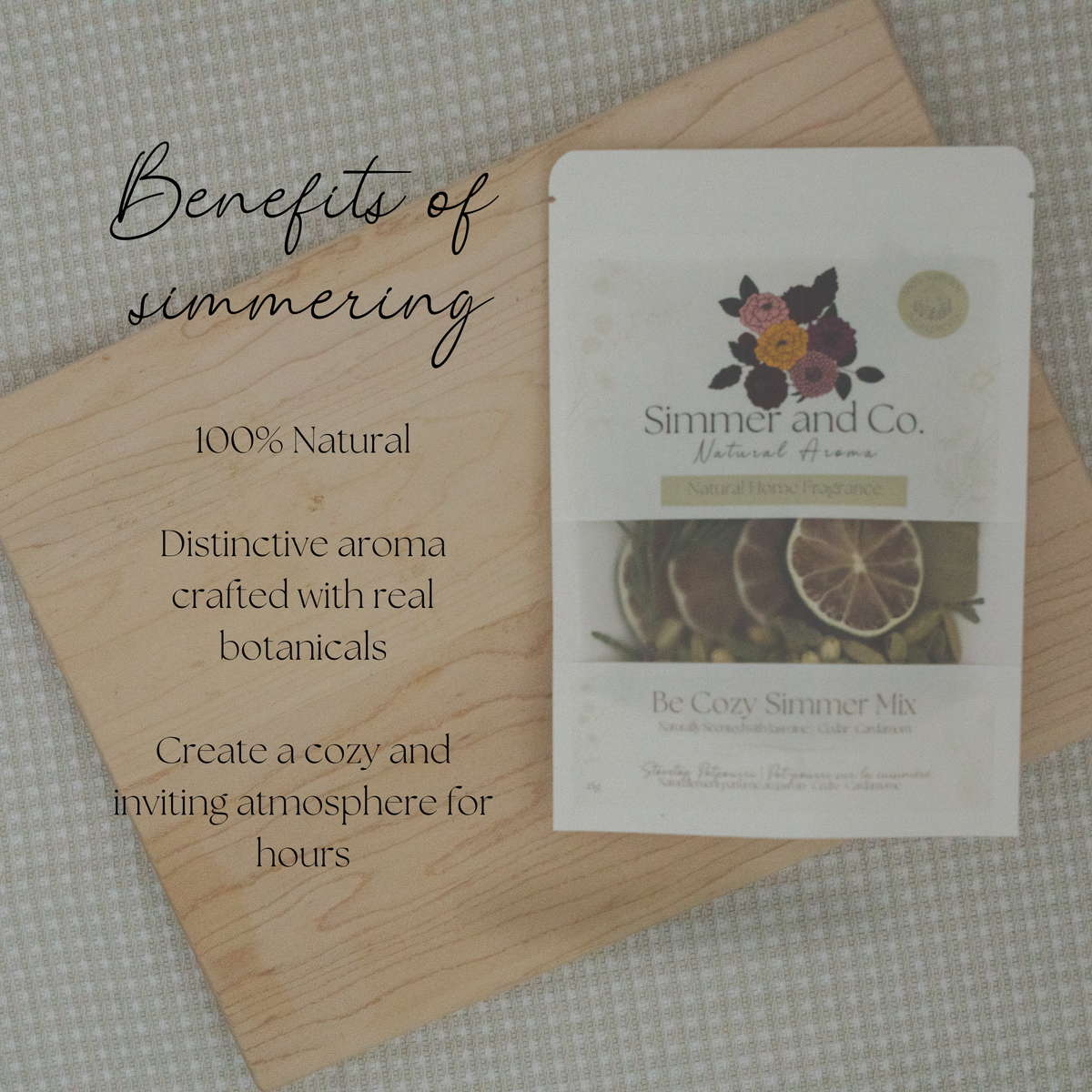 Be Cozy Simmer Pot Mix, Natural Jasmine Spice Aroma