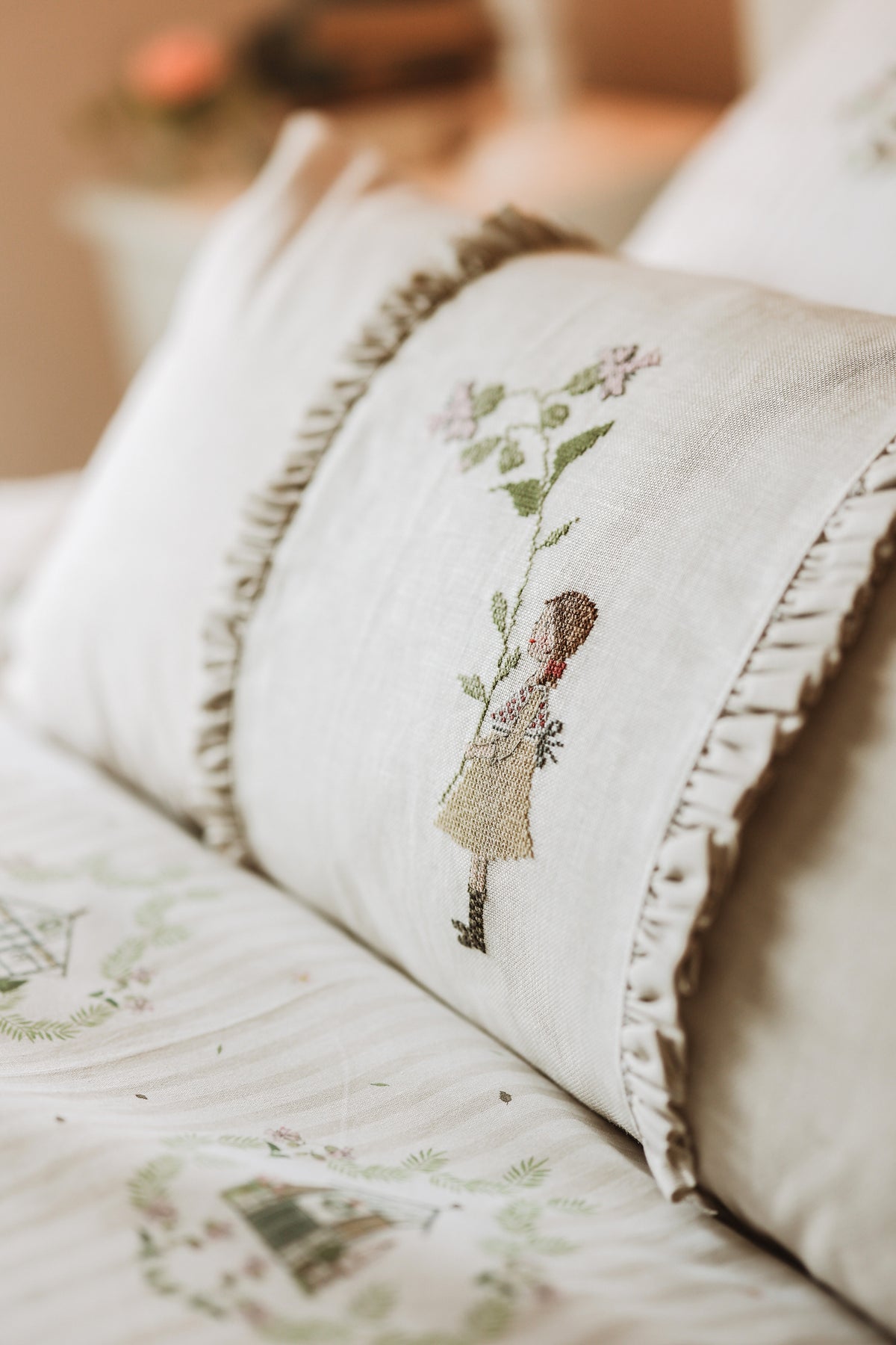 Acufactum Beloved Home KIT {Cushion with Cross Stitch and Ruffles}