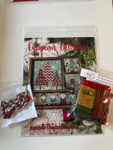 European Christmas Box Kit Cross stitch pattern by Jeannette Douglas Designs