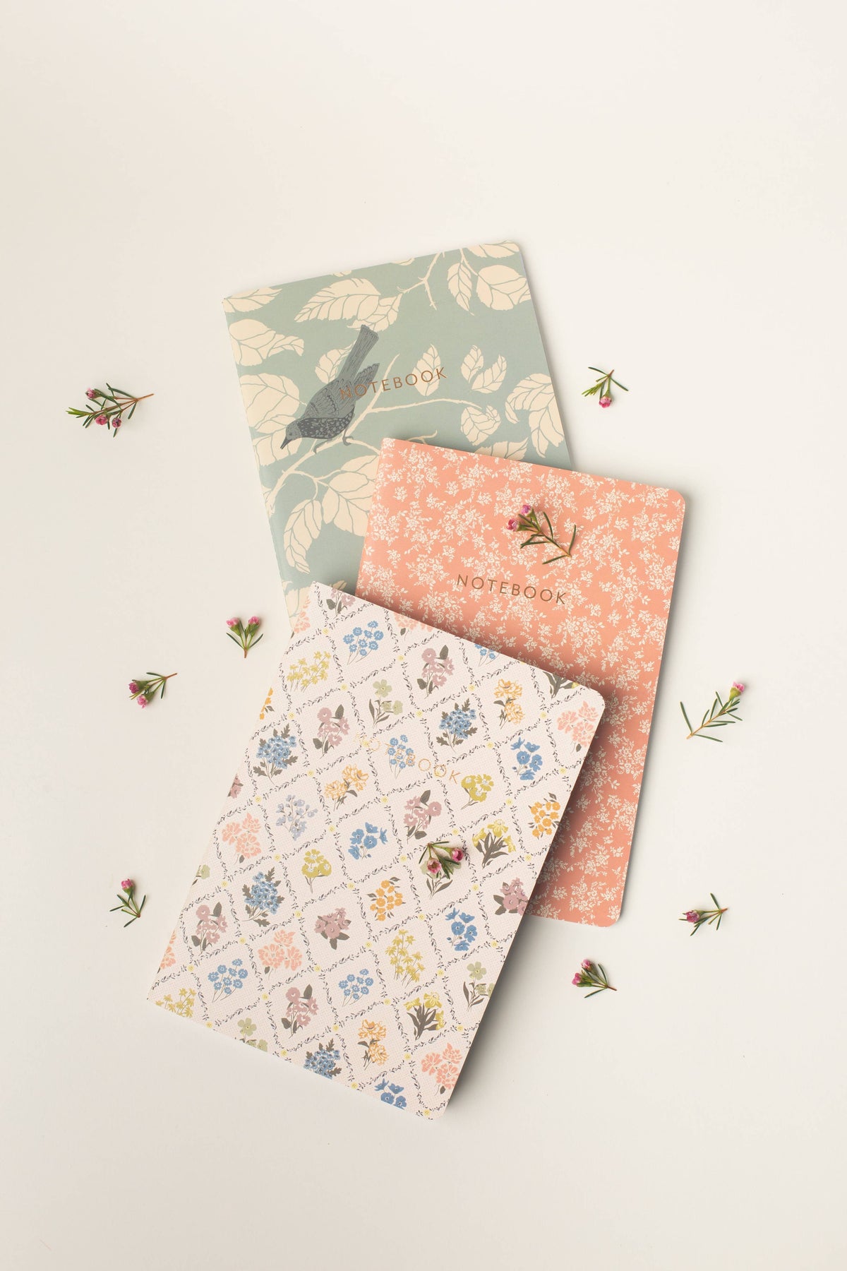 Reverie Floral Notebook Set | 3 Softcover Lined Journals