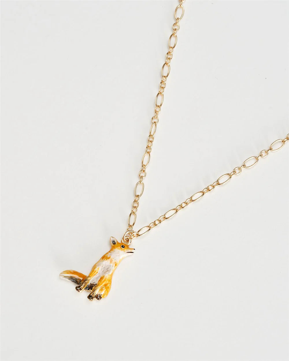 Fable England Enamel Fox Short Necklace