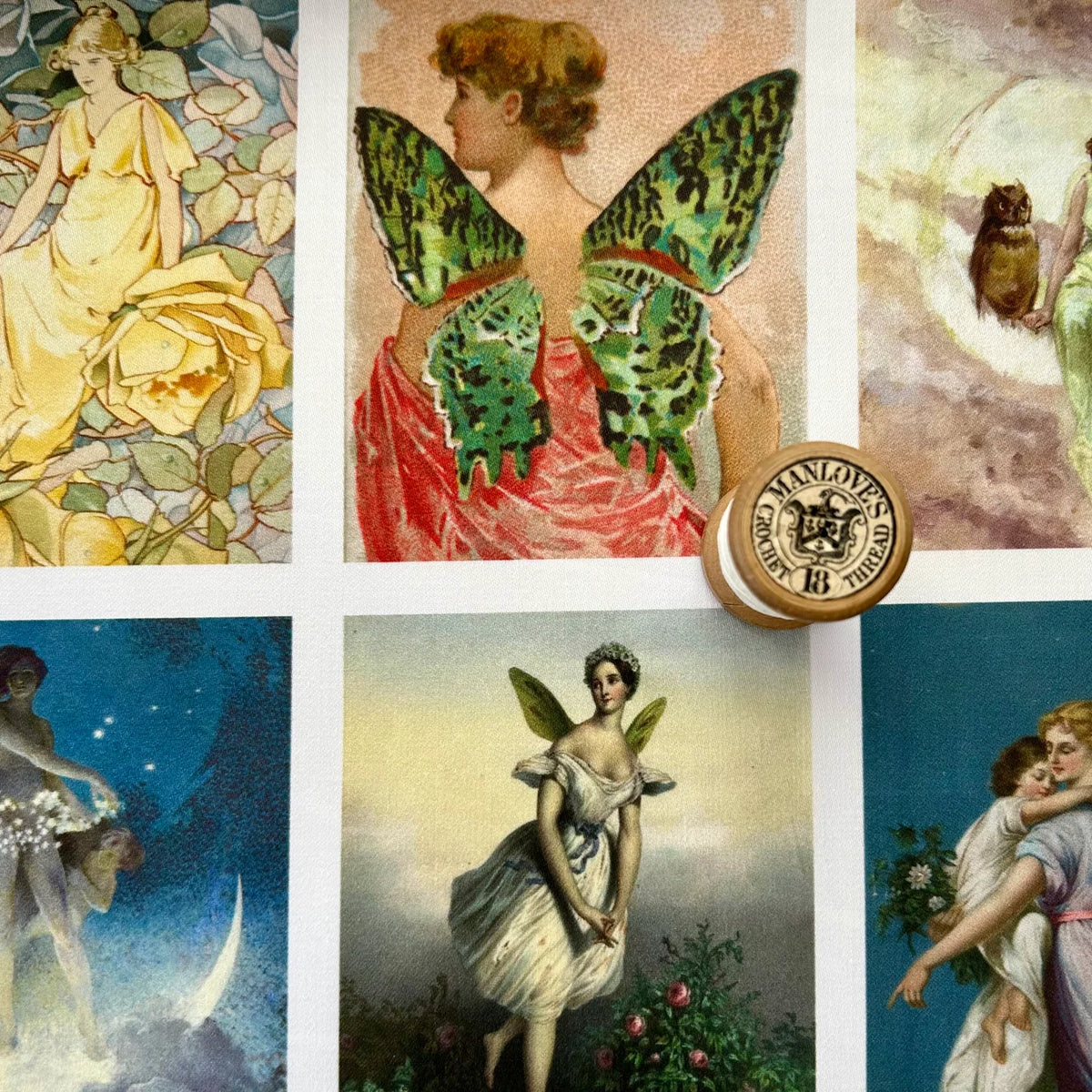 Stitch & Fable Mini Vintage Art Fabric Prints ~ Set of 9 {Faery Tale}