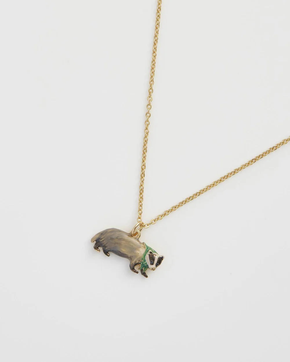 Fable England Cosy Badger Charm Necklace