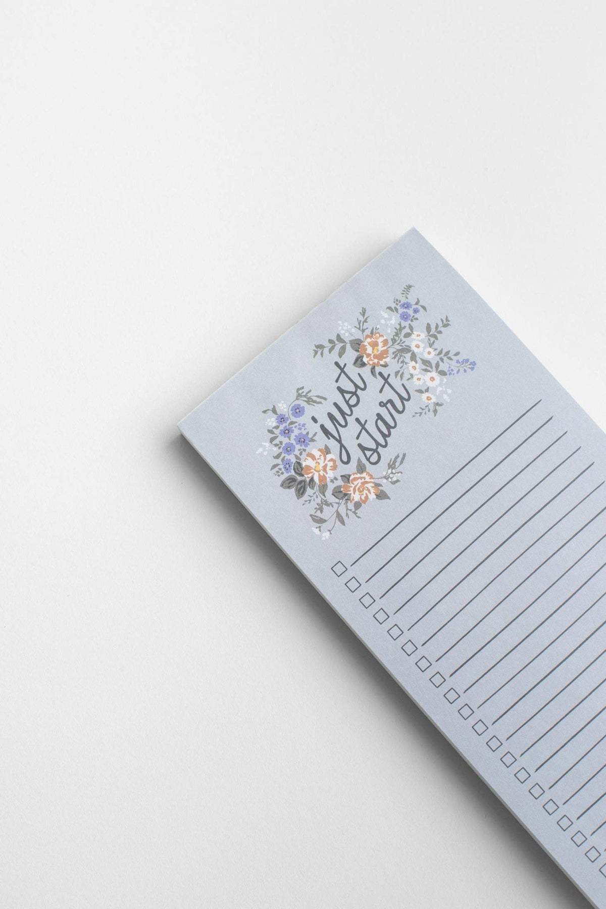 Blossom List Notepad - Blue Floral To-Do List