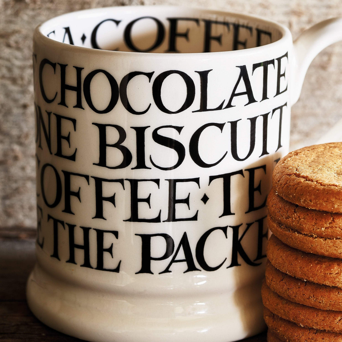 Black Toast All Over Writing 1/2 Pint Mug