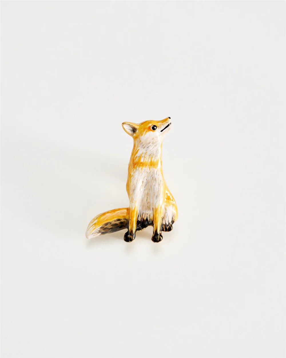 Fable England Enamel Fox Brooch