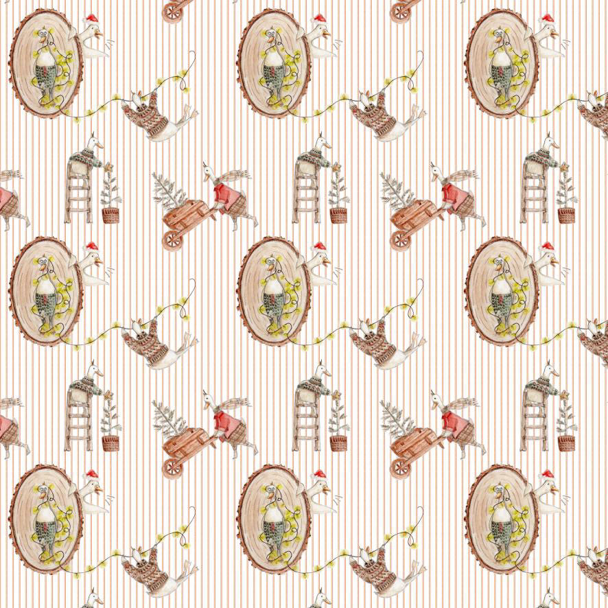 Amiably True Ducks at Christmas {Cameo Stripes}