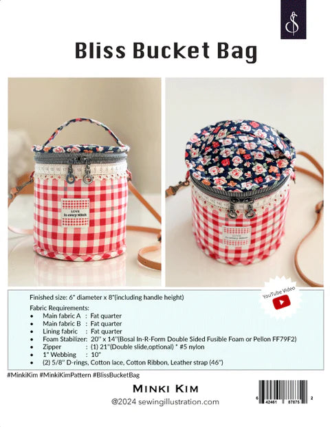 Bliss Bucket Bag Pattern by Minki Kim Sewing Illustrations