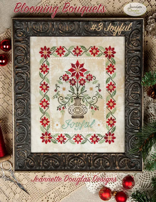 Blooming Bouquets #3  Joyful Cross stitch pattern by Jeannette Douglas Designs