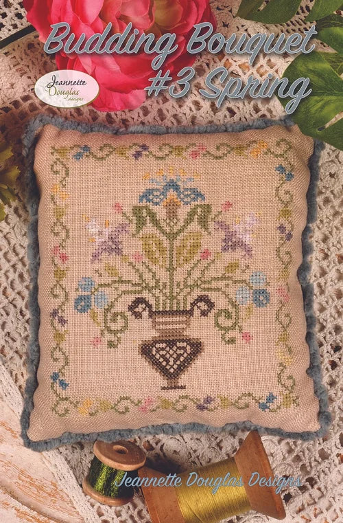 Budding Bouquet #3 Spring Cross stitch pattern by Jeannette Douglas Designs