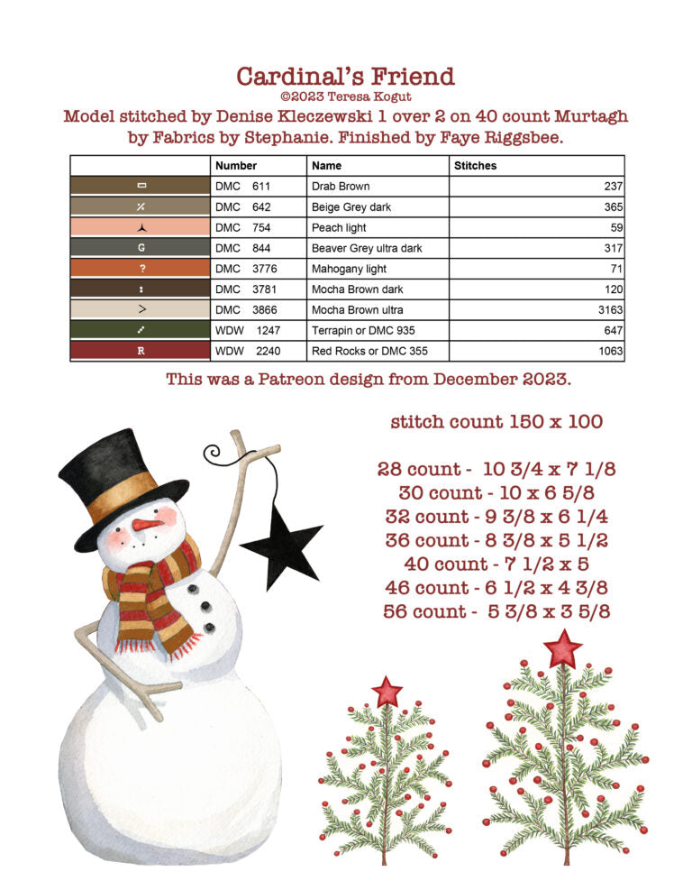 Hello Winter -9 designs- FULL COLOR, by Teresa Kogut pattern booklet