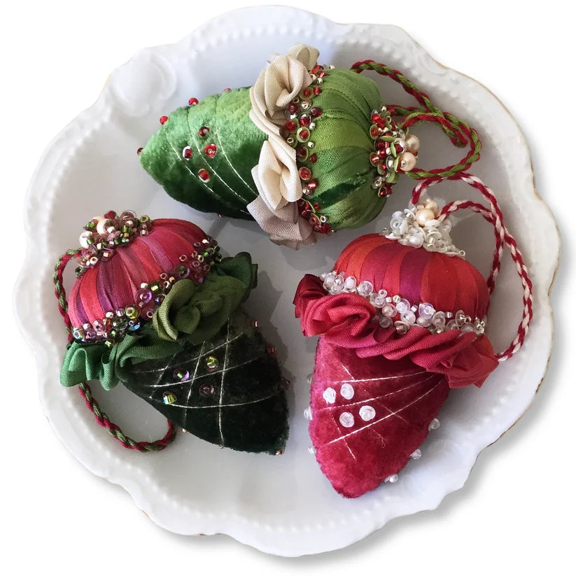 Christmas Velvet Acorns kit, by Mary Jo Hiney Designs