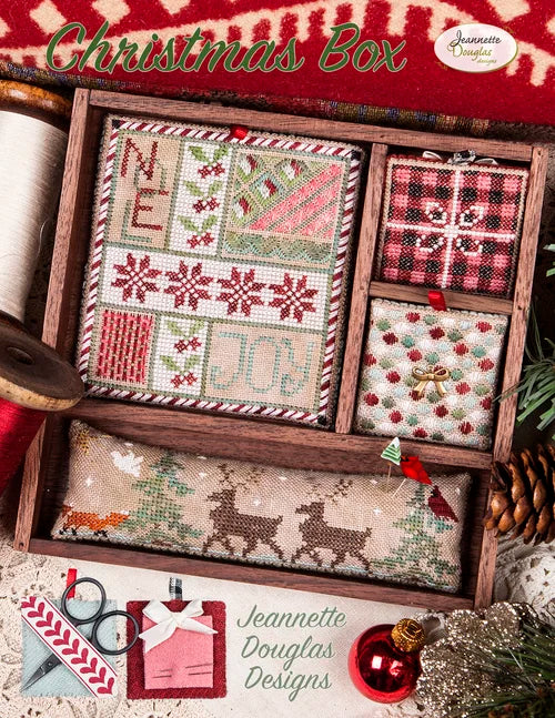 Christmas Box Kit Cross stitch pattern by Jeannette Douglas Designs
