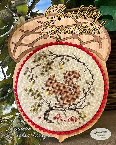 Chubby Squirrel Cross stitch pattern by Jeannette Douglas Designs
