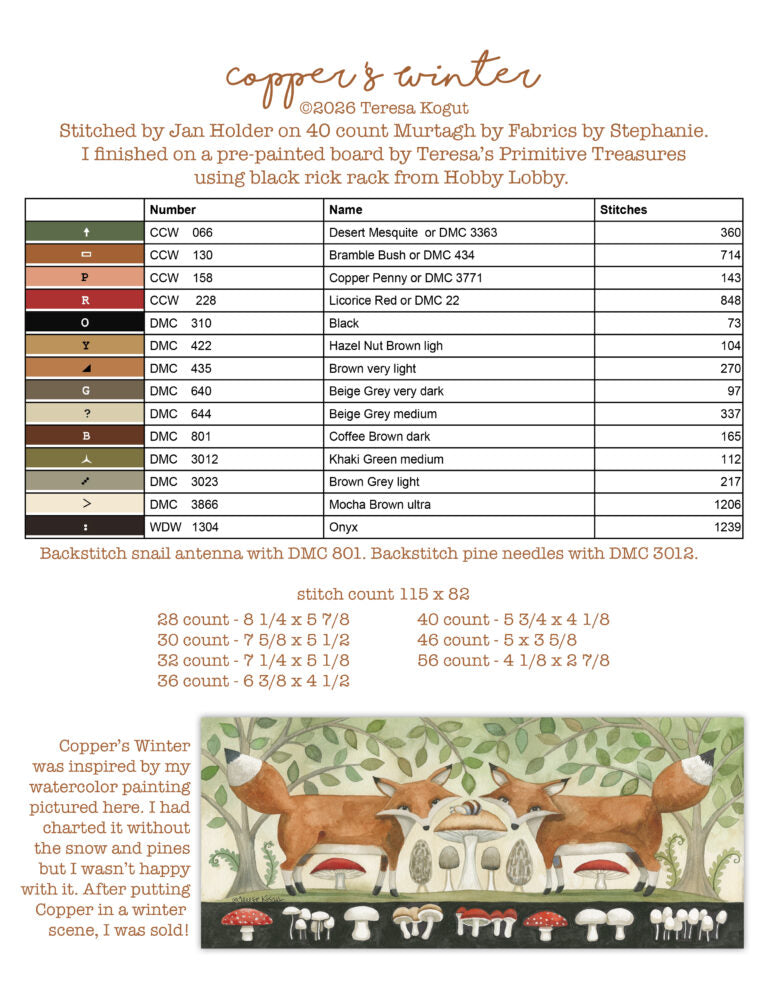 Hello Winter -9 designs- FULL COLOR, by Teresa Kogut pattern booklet