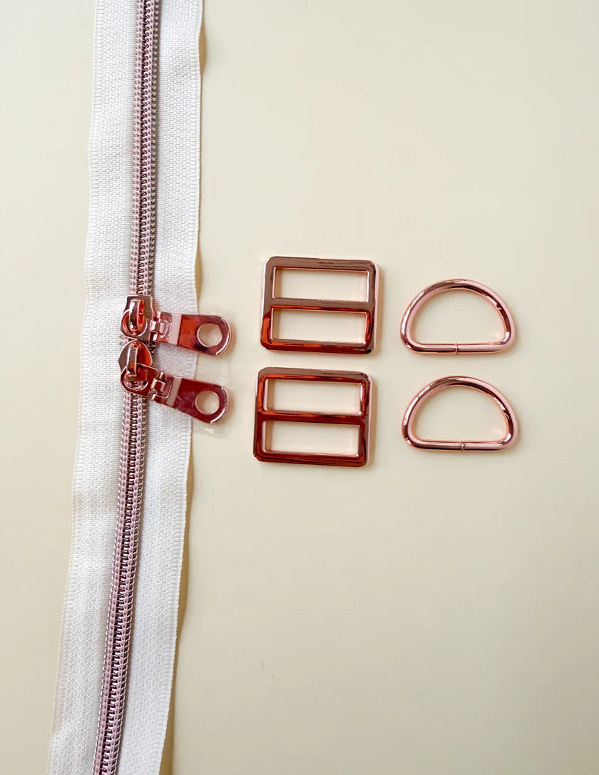 Cotton Nook Backpack Hardware Kit- Rose Gold, by Sewing Illustration
