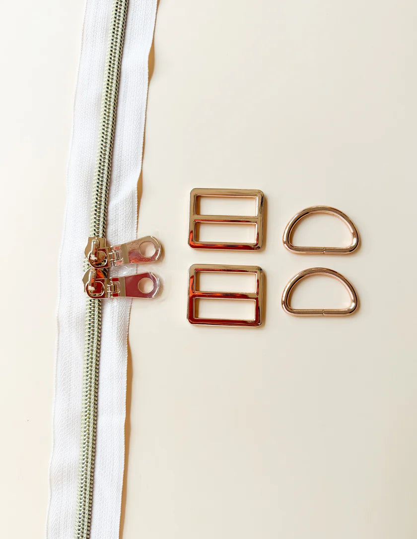 Cotton Nook Backpack Hardware Kit- Light Gold, by Sewing Illustration