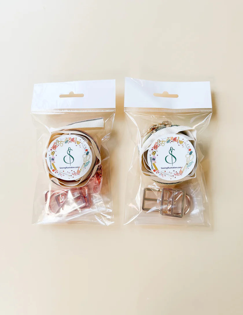Cotton Nook Backpack Hardware Kit- Light Gold, by Sewing Illustration
