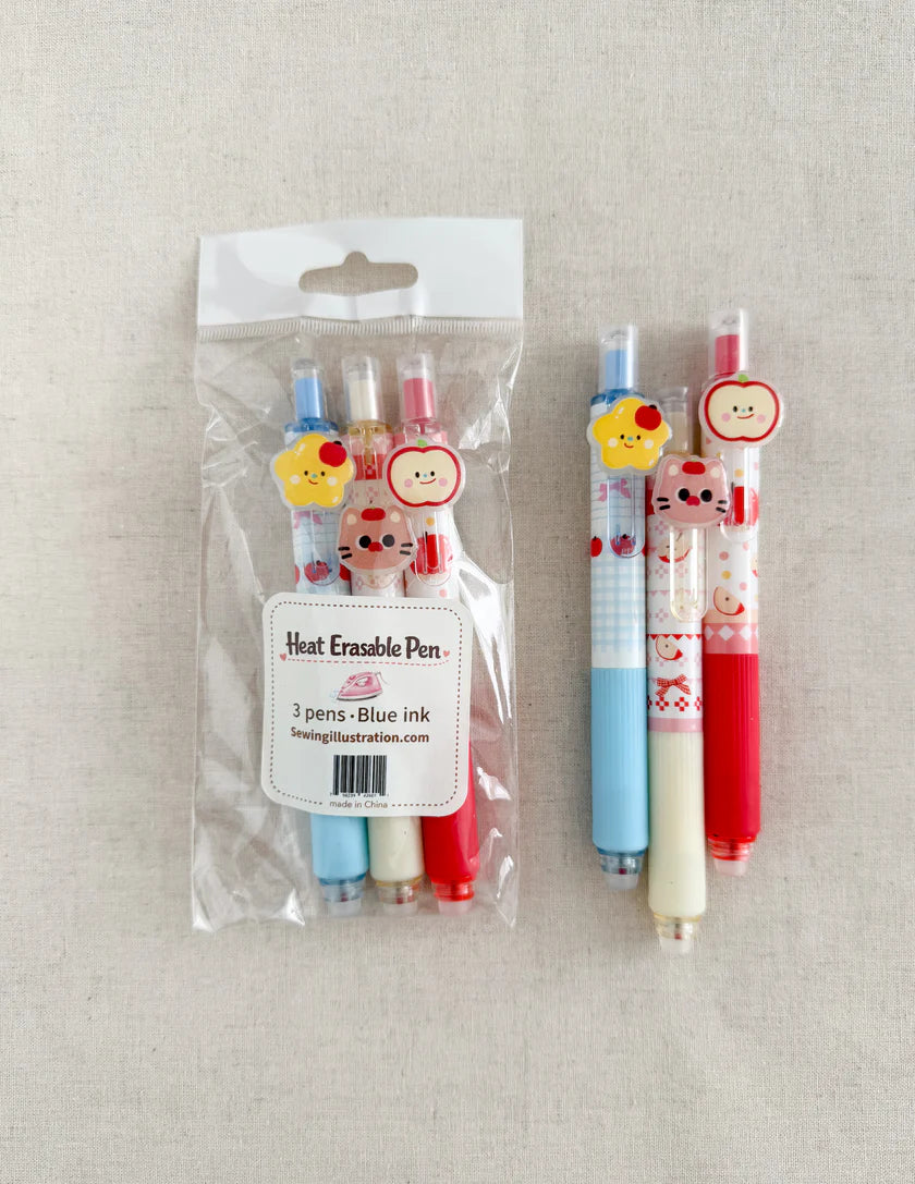 Sweet Heat Erasable Fabric Pen Set by Sewing Illustration