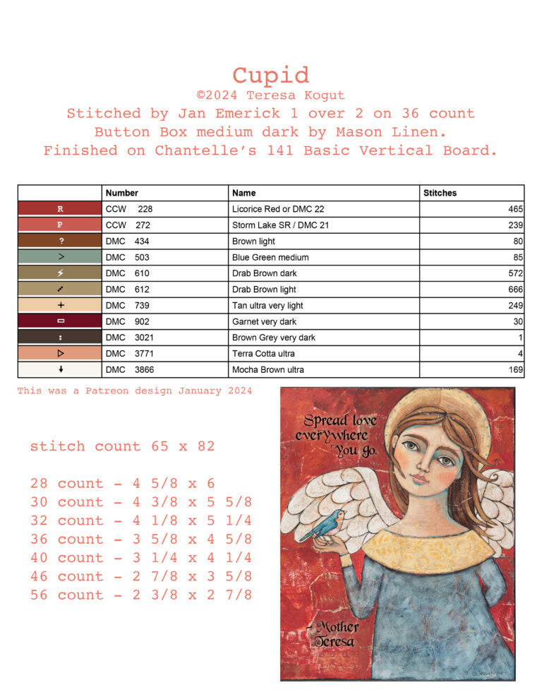 Hello Love -7 designs- FULL COLOR, by Teresa Kogut pattern booklet