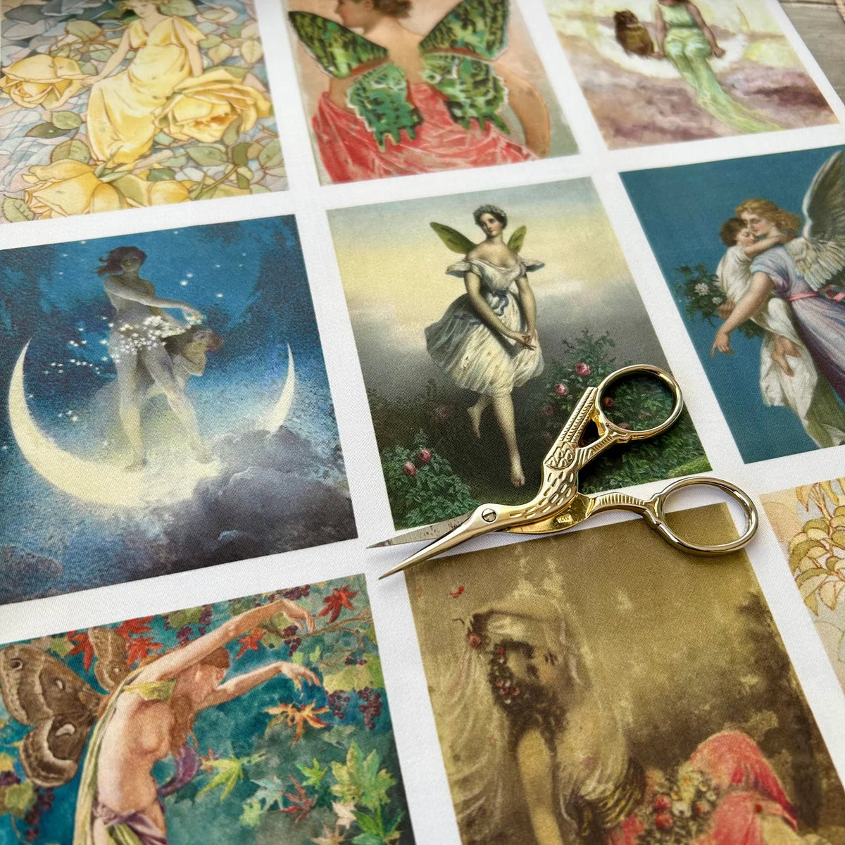 Stitch & Fable Mini Vintage Art Fabric Prints ~ Set of 9 {Faery Tale}