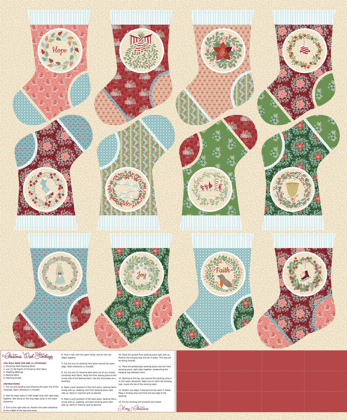Christmas Wish STOCKING PANEL