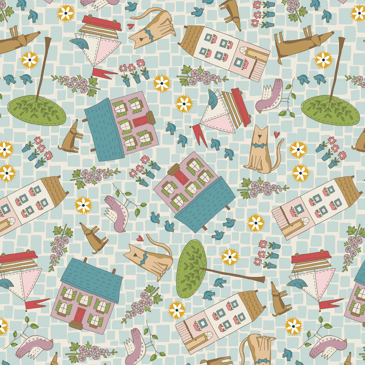 Out and About by Natalie Bird {Wideback. Sold per yard}