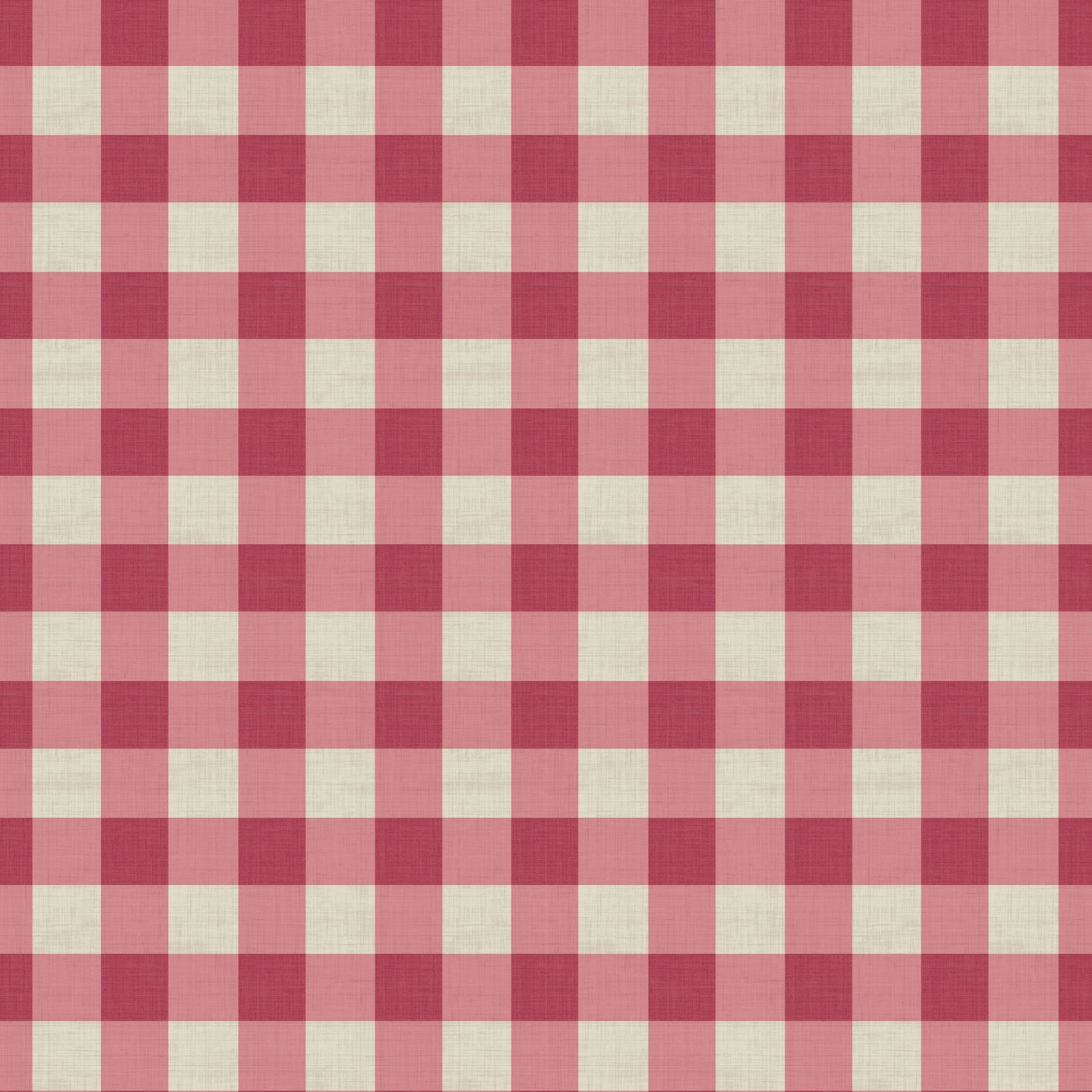 Red and cream cotton gingham fabric pattern, perfect for crafting or home decor.