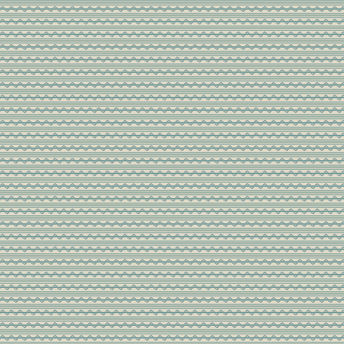 Patterned fabric with teal and cream stripes, ideal for quilting or home décor projects.