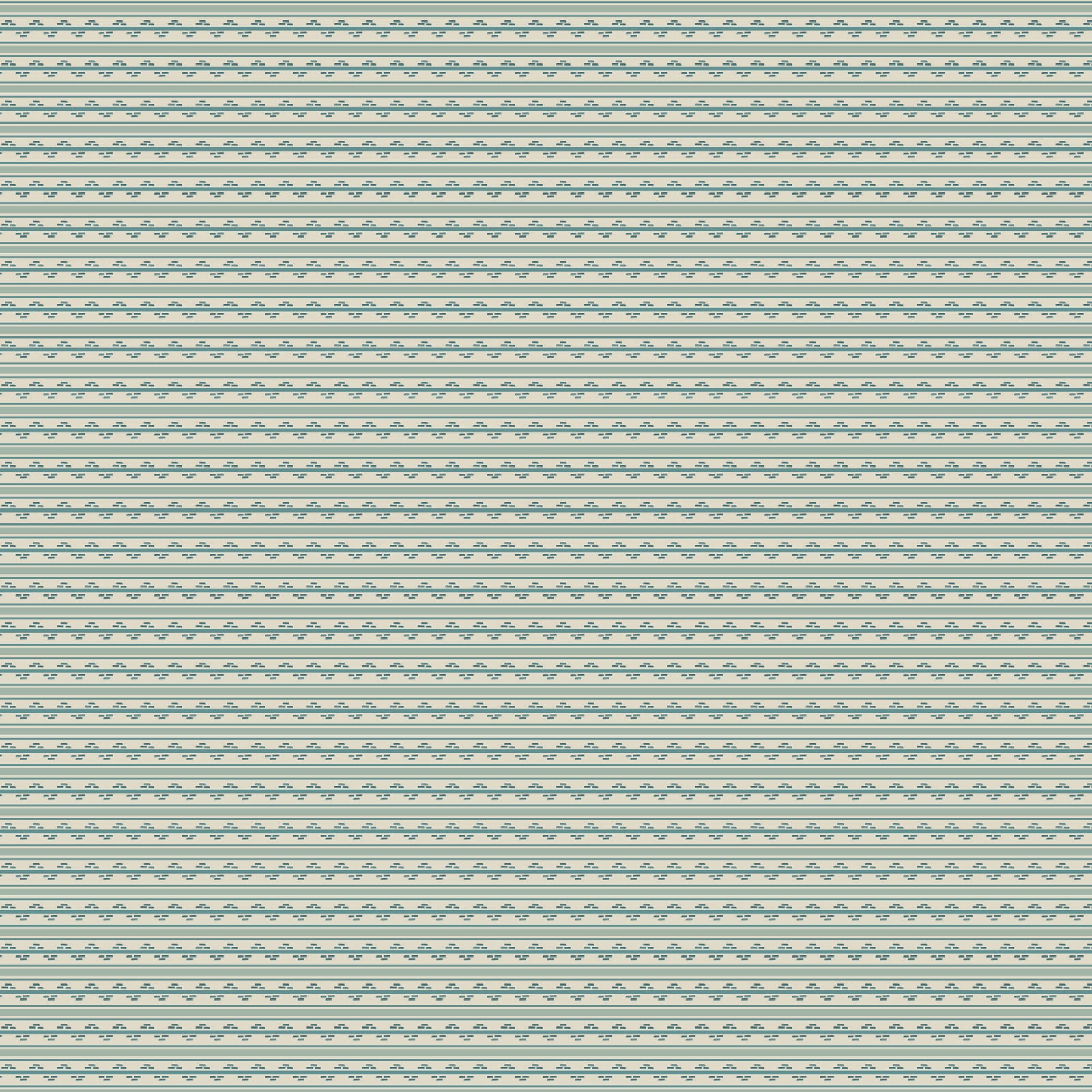 Patterned fabric with teal and cream stripes, ideal for quilting or home décor projects.
