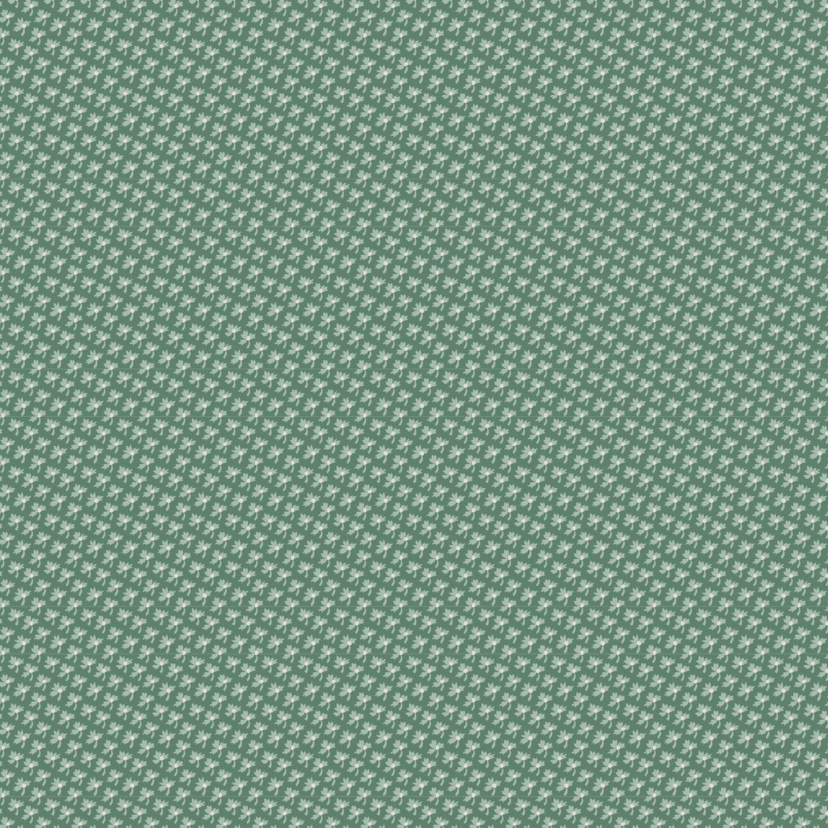 Green fabric with a white leaf pattern, perfect for home decor or crafting projects.