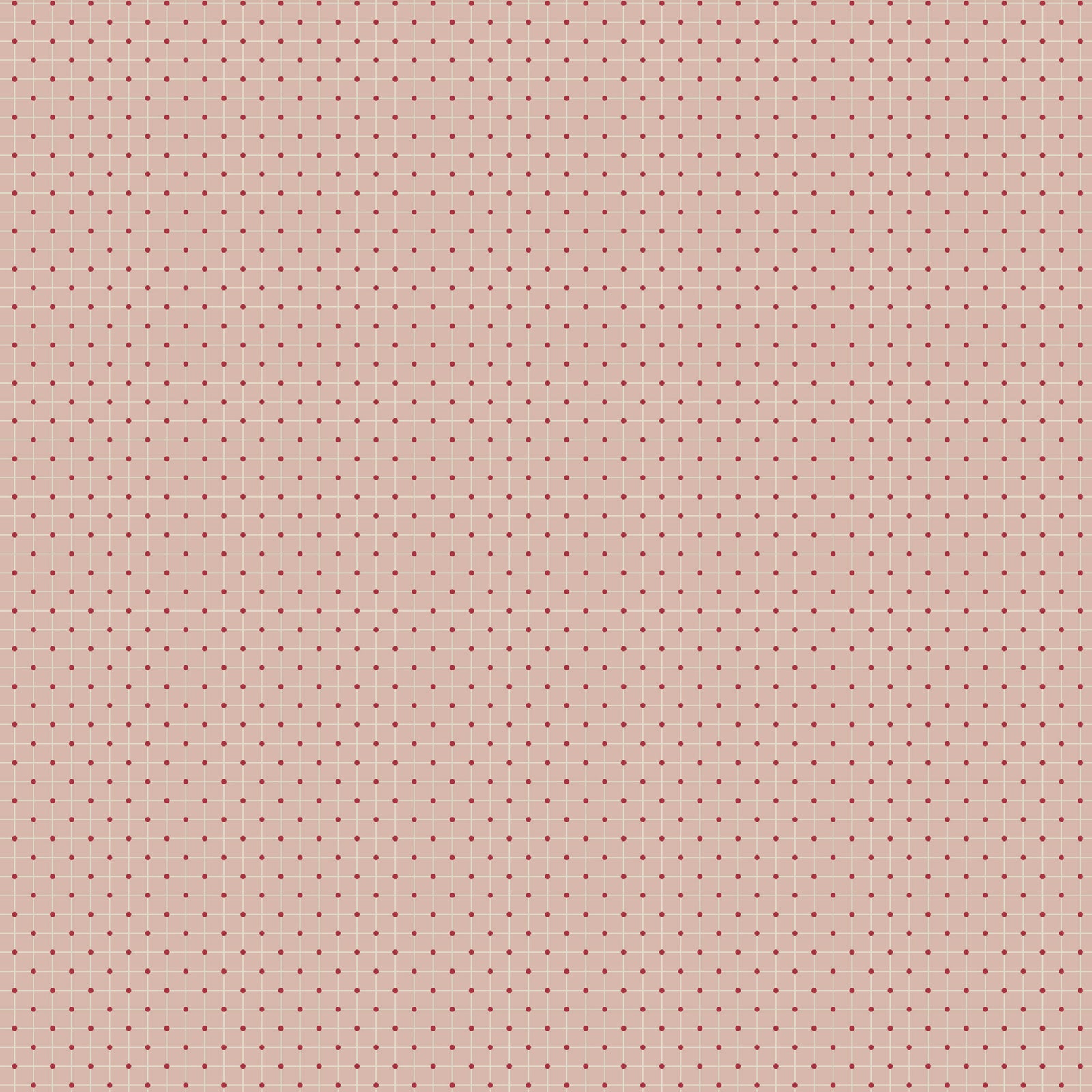Pink fabric with a polka dot pattern in red, perfect for crafting and sewing projects.