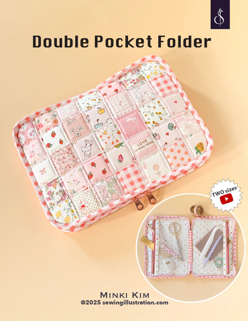 Double Pocket Folder Pattern by Minki Kim Sewing Illustrations