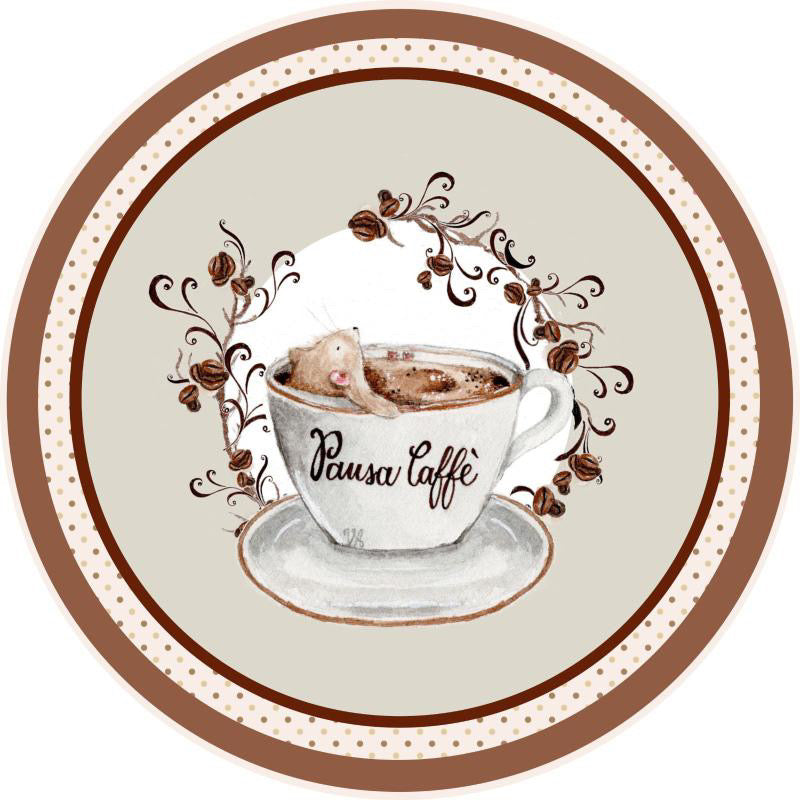Amiably True Coffee Break {Round Panel}