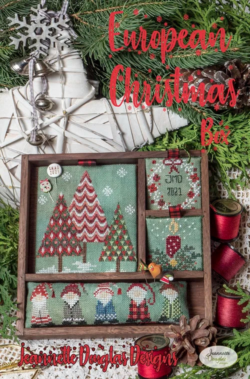 European Christmas Box Kit Cross stitch pattern by Jeannette Douglas Designs