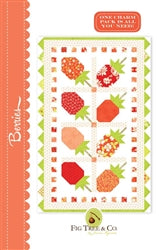 Quilt pattern featuring colorful strawberry designs, ideal for quilting projects, by Fig Tree & Co.
