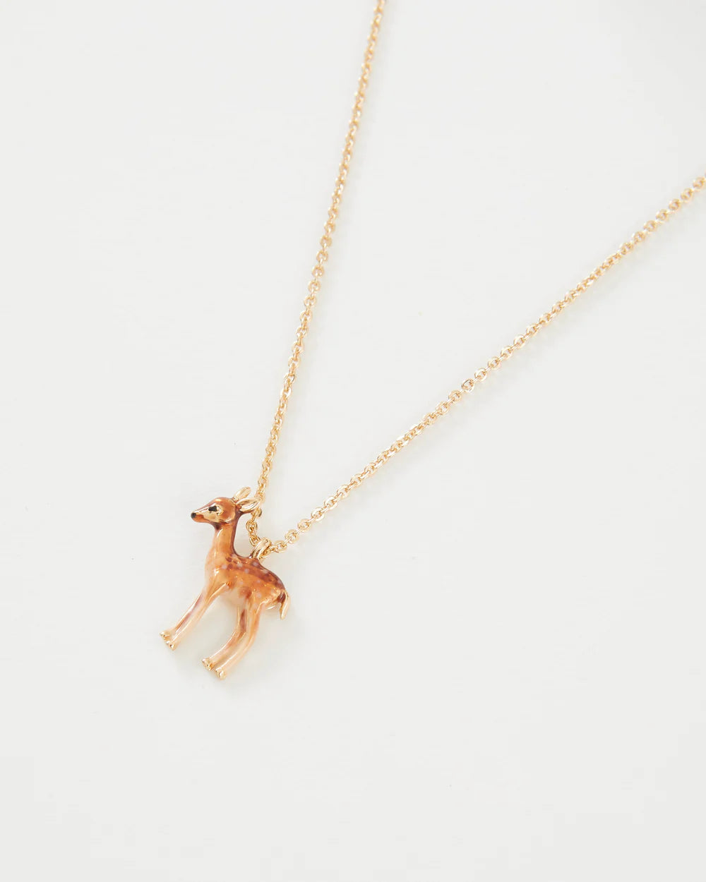 Fable England Enamel Fawn Short Necklace