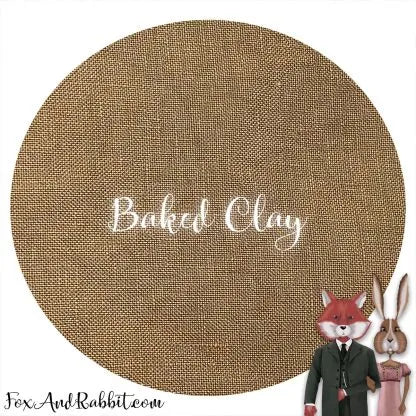 Fox and Rabbit linen -Baked Clay 46 count-