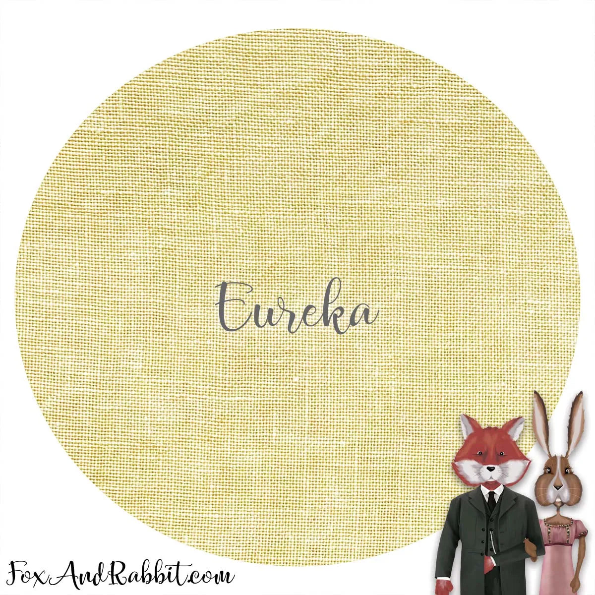 Fox and Rabbit linen -Eureka 32 count-