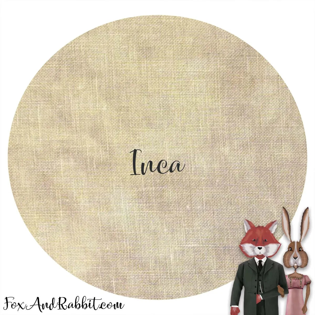 Fox and Rabbit linen -Inca 46 count-