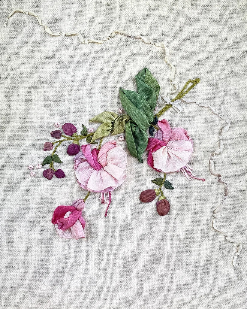 Fuchsia Ribbon Embroidery Kit by Mary Jo Hiney Designs