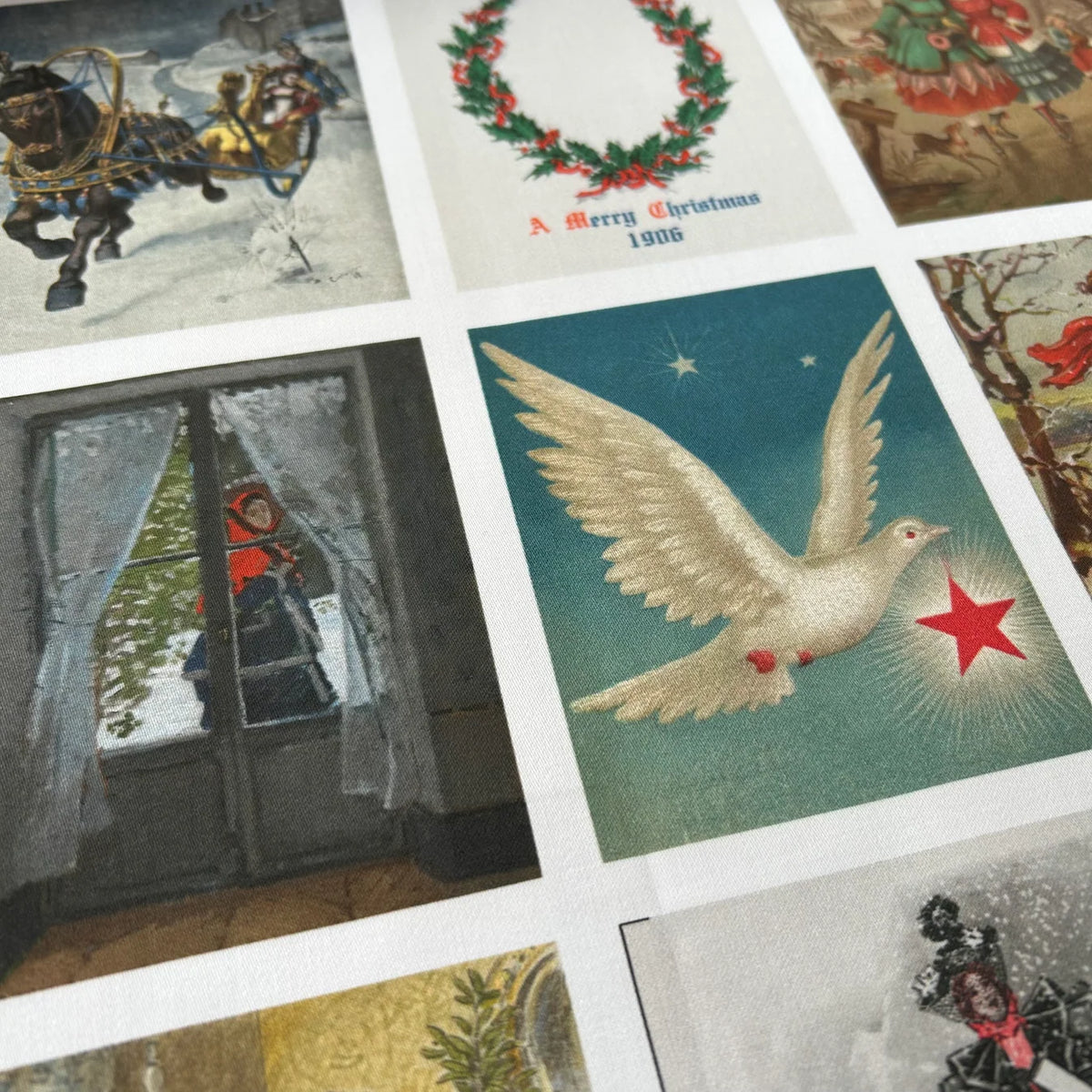 Stitch & Fable Mini Vintage Art Fabric Prints ~ Set of 9 {Christmas}