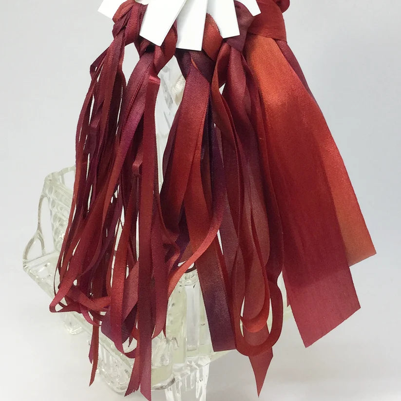 Hand dyed silk ribbon, Wild Poppy, by Mary Jo Hiney Designs