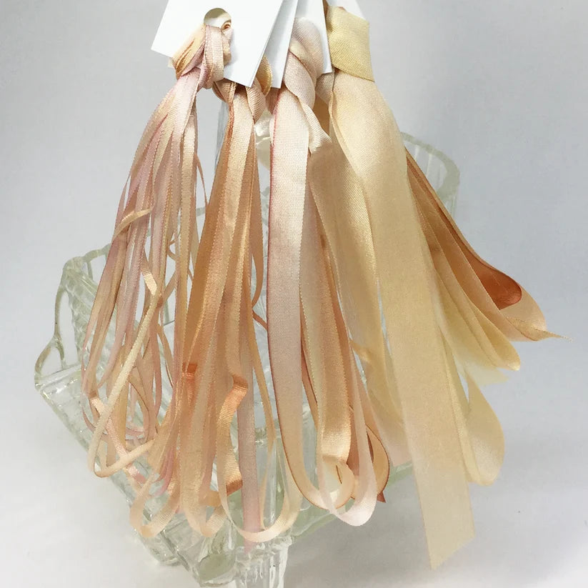 Hand dyed silk ribbon, Sand, by Mary Jo Hiney Designs