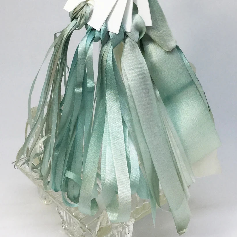 Hand dyed silk ribbon, Coastal Fog , by Mary Jo Hiney Designs