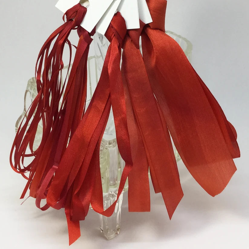 Hand dyed silk ribbon, Candy Apple, by Mary Jo Hiney Designs
