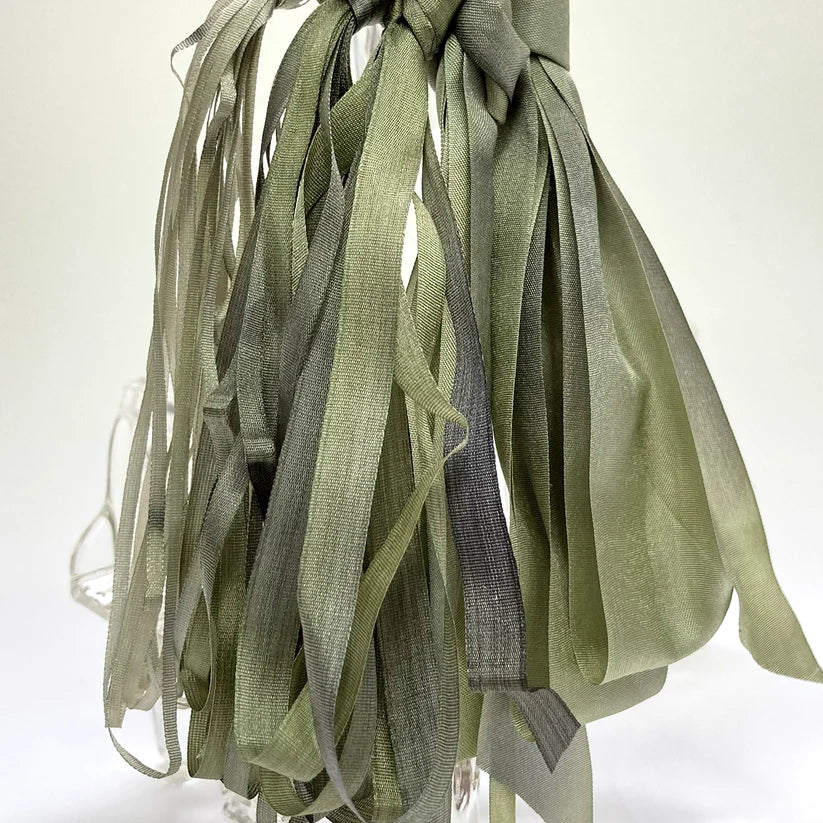Hand dyed silk ribbon, Sage, by Mary Jo Hiney Designs